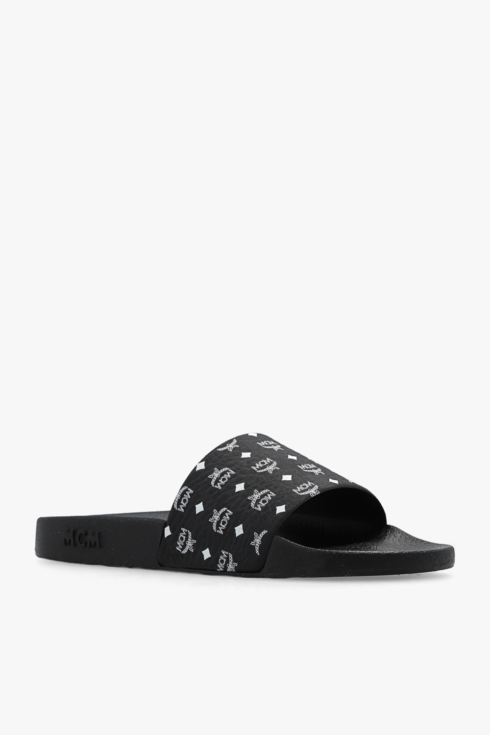 Black mcm discount slides women's